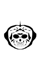 pumpkin illustration with scary skull face. very suitable for halloween celebrations