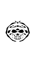 pumpkin illustration with scary skull face. very suitable for halloween celebrations