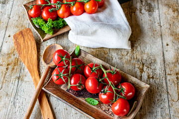fresh and ripe vine tomatoes 
