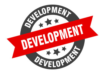 development sign. round ribbon sticker. isolated tag