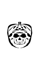 pumpkin illustration with scary skull face. very suitable for halloween celebrations