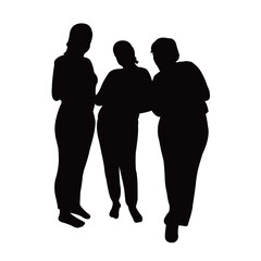 three women body silhouette vector