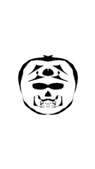pumpkin illustration with scary skull face. very suitable for halloween celebrations