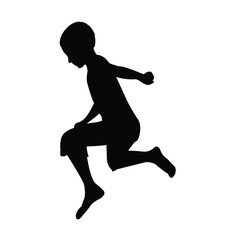 Fototapeta na wymiar a boy jumping body silhouette vector