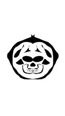 pumpkin illustration with scary skull face. very suitable for halloween celebrations