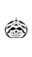 pumpkin illustration with scary skull face. very suitable for halloween celebrations