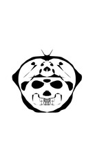 pumpkin illustration with scary skull face. very suitable for halloween celebrations