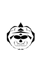 pumpkin illustration with scary skull face. very suitable for halloween celebrations