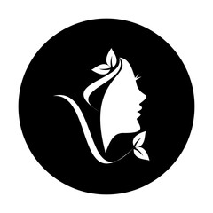 Natural Beauty Logo Design Template. Women's Health Care Logo Design. Line art, painting art, tattoo art.face logo