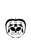 pumpkin illustration with scary skull face. very suitable for halloween celebrations