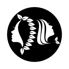 Natural Beauty Logo Design Template. Women's Health Care Logo Design. Line art, painting art, tattoo art.face logo