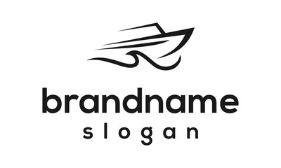 Simple ship logo design vector