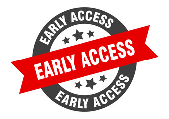 early access sign. round ribbon sticker. isolated tag
