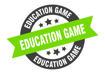 education game sign. round ribbon sticker. isolated tag