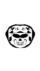 pumpkin illustration with scary skull face. very suitable for halloween celebrations
