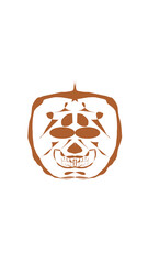 pumpkin illustration with scary skull face. very suitable for halloween celebrations