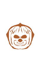 pumpkin illustration with scary skull face. very suitable for halloween celebrations