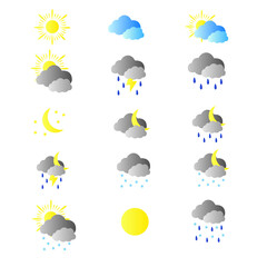 Weather icons set, vector illustration