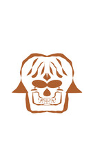 pumpkin illustration with scary skull face. very suitable for halloween celebrations