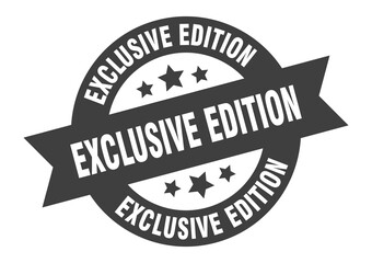 exclusive edition sign. round ribbon sticker. isolated tag