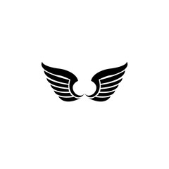 Wings black icons vector logo. Modern minimalist design.