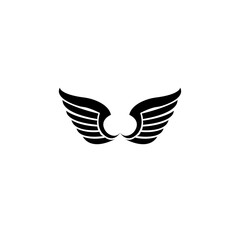 Wings black icons vector logo. Modern minimalist design.