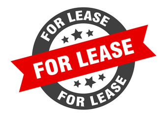 for lease sign. round ribbon sticker. isolated tag