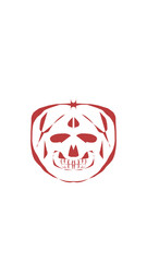 pumpkin illustration with scary skull face. very suitable for halloween celebrations