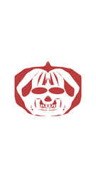 pumpkin illustration with scary skull face. very suitable for halloween celebrations
