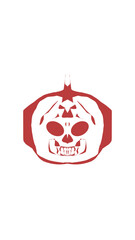 pumpkin illustration with scary skull face. very suitable for halloween celebrations