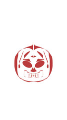 pumpkin illustration with scary skull face. very suitable for halloween celebrations