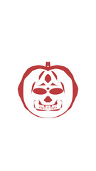 Obraz premium pumpkin illustration with scary skull face. very suitable for halloween celebrations