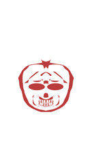 pumpkin illustration with scary skull face. very suitable for halloween celebrations