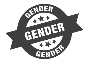 gender sign. round ribbon sticker. isolated tag