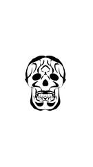 pumpkin illustration with scary skull face. very suitable for halloween celebrations