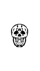 pumpkin illustration with scary skull face. very suitable for halloween celebrations