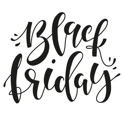 Handwritten modern brush lettering of Black Friday - vector illustration isolated on white background.