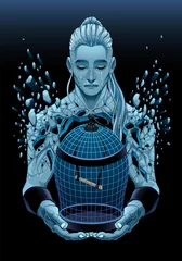 Wandaufkleber Representation of sadness. Vector fantasy illustration © ddraw