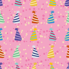 Party Hat Celebration seamless pattern