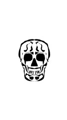 pumpkin illustration with scary skull face. very suitable for halloween celebrations