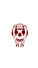 pumpkin illustration with scary skull face. very suitable for halloween celebrations