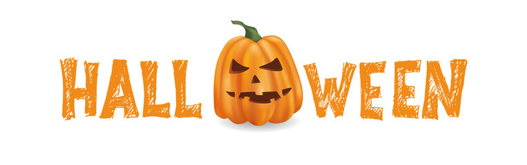 Halloween pumpkin. Hand drawn illustration.