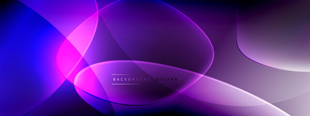 Vector abstract background - liquid bubble shapes on fluid gradient with shadows and light effects. Shiny design template for text