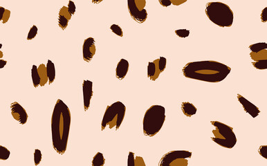 Obraz premium Abstract Hand Drawing Leopard Cheetah Animal Skin Seamless Vector Pattern Isolated Background