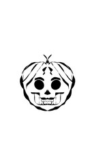 pumpkin illustration with scary skull face. very suitable for halloween celebrations