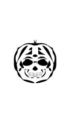 pumpkin illustration with scary skull face. very suitable for halloween celebrations