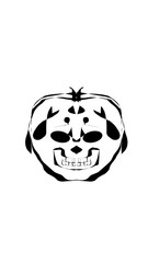 pumpkin illustration with scary skull face. very suitable for halloween celebrations