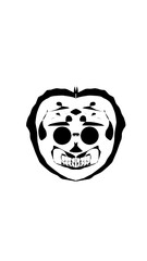 pumpkin illustration with scary skull face. very suitable for halloween celebrations