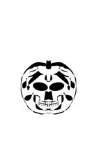 pumpkin illustration with scary skull face. very suitable for halloween celebrations