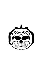 pumpkin illustration with scary skull face. very suitable for halloween celebrations